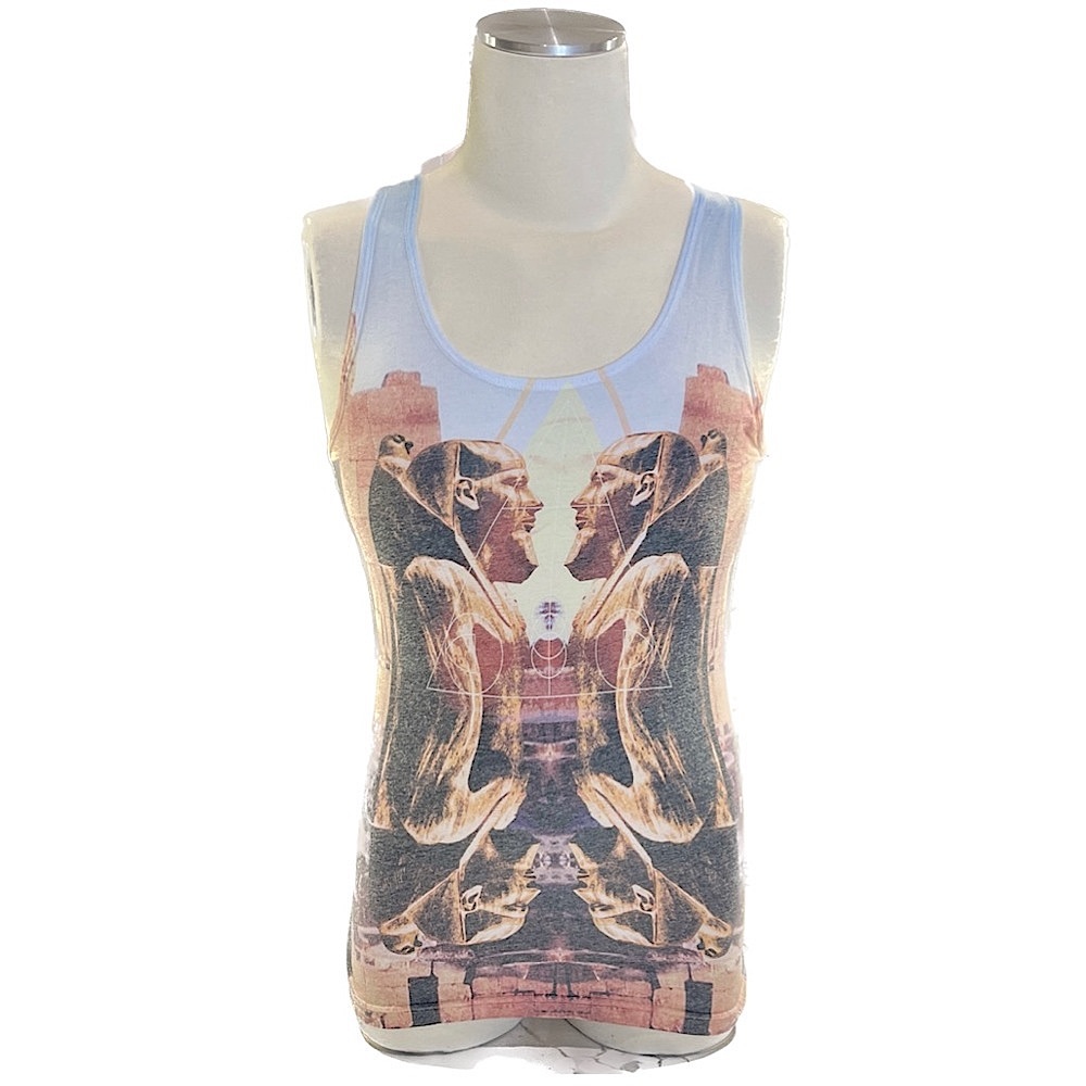 Pistol Pete White Graphic Print Knit Tank Top, Men’s Size Medium.